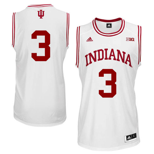 Men Indiana Hoosiers #3 Justin Smith College Basketball Jerseys Sale-White - Click Image to Close